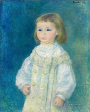 monochrome black white Painting - Lucie Berard Child in White by Pierre Auguste Renoir kids